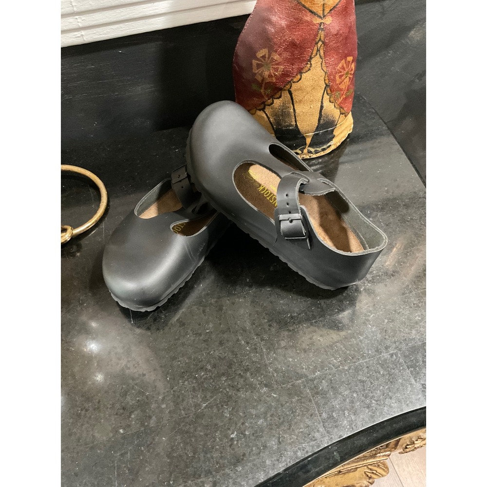 Birkenstock Tracy Black Leather Mary Jane Flats Womens 35 L4 M2 Made in Germany